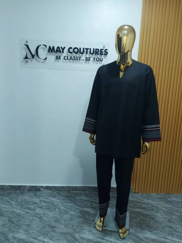 Long sleeve kaftan with asooke detail