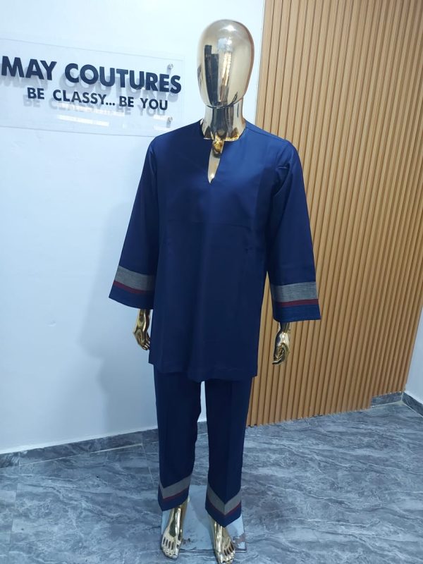Long sleeve kaftan with asooke detail