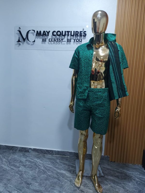 2 in 1 reversible asooke-ankara shirt and short