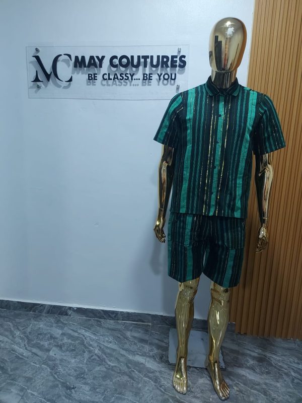 2 in 1 reversible asooke-ankara shirt and short