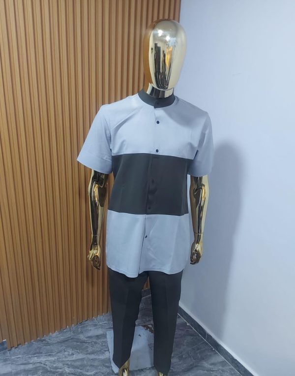 Mixed ready to wear with Bishop collar neck detail