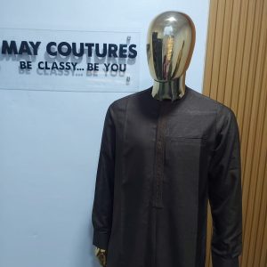 Brown kaftan with matching embroidery