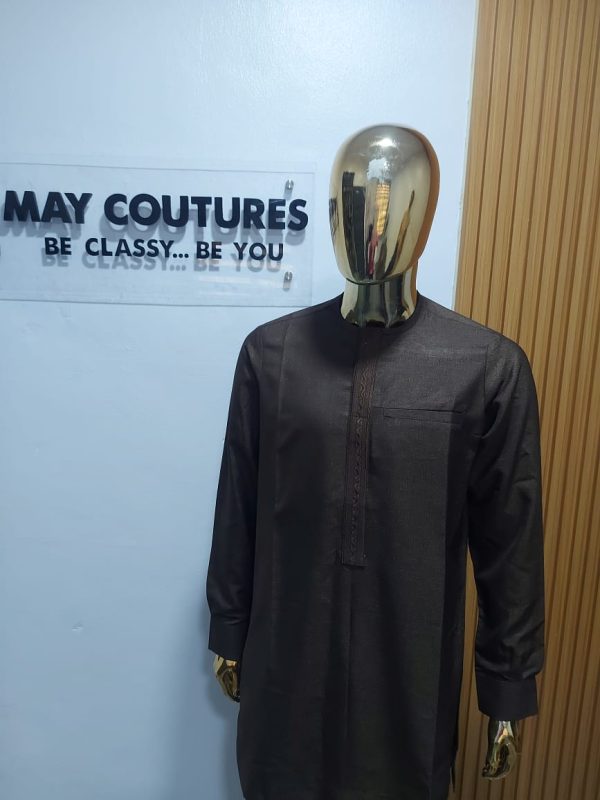 Brown kaftan with matching embroidery